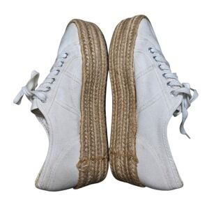 Superga 8 M Womens Espadrill Platform Shoes S0099Z0 White Canvas Lace Up